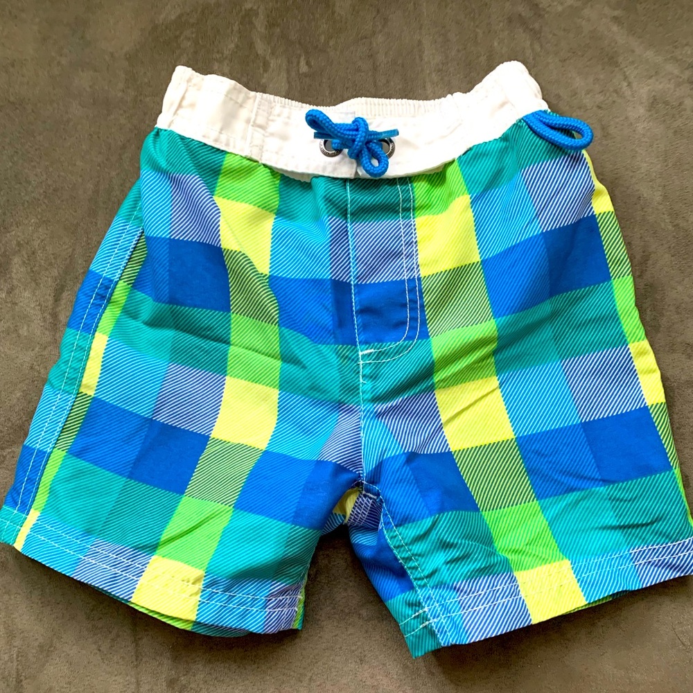 🟡EUC🟡 Mini Boden Plaid Board Shorts - Size 3-4